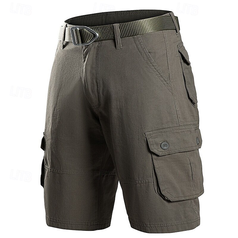 Herren Cargo-Shorts Shorts Bermudashorts Freizeitshorts Mehrere Taschen Gerader Schnitt Einfach Atmungsaktiv Feuchtigkeitsableitend Knielang Outdoor Lässig Campen und Wandern Mode Streetwear Schwarz 2025 - $25.99 –P6
