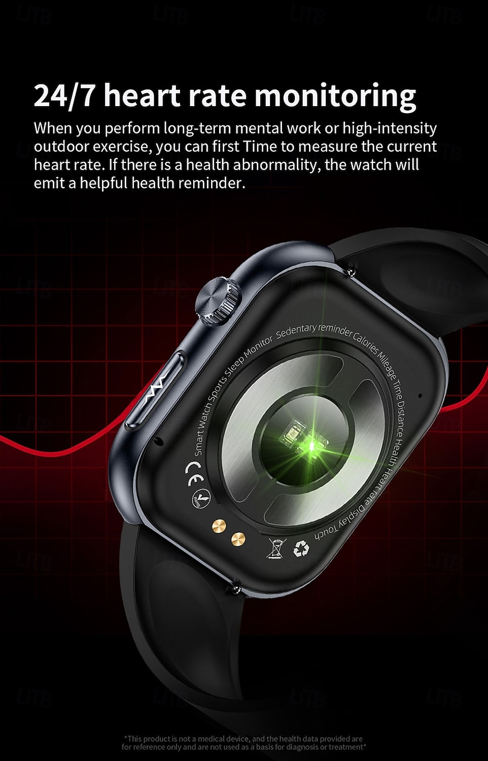iMosi ET587 Smart Watch 1.96 inch Smartwatch Fitness Running Watch Bluetooth ECG+PPG Temperature Monitoring Pedometer Compatible with Android iOS Women Men Hands-Free Calls Waterproof Media Control 2025 - $72.99 –P12
