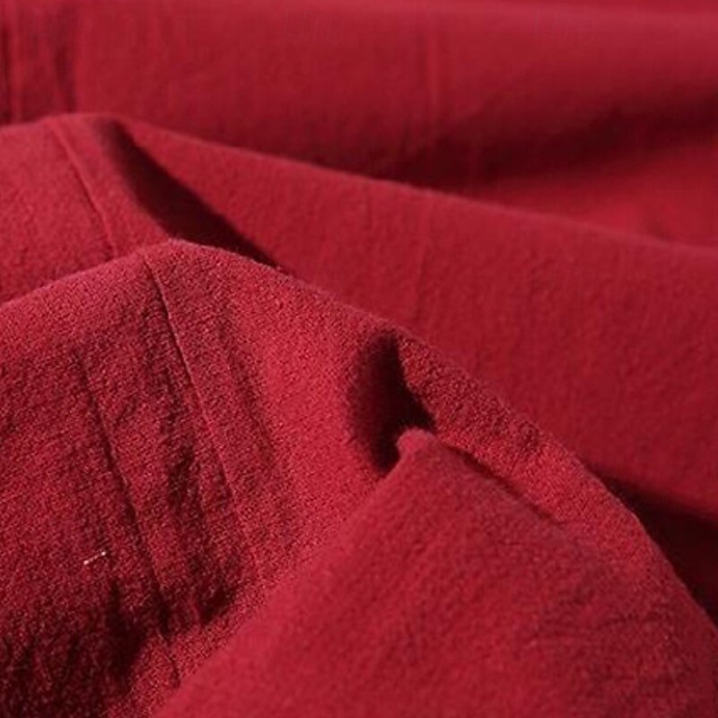 Men's Shirt Linen Shirt Casual Shirt Cotton Shirt Bird Vacation Holiday Black Wine Navy Blue Gray Long Sleeve V Neck Summer Clothing Apparel Embroidered 2025 - $25.99 –P14