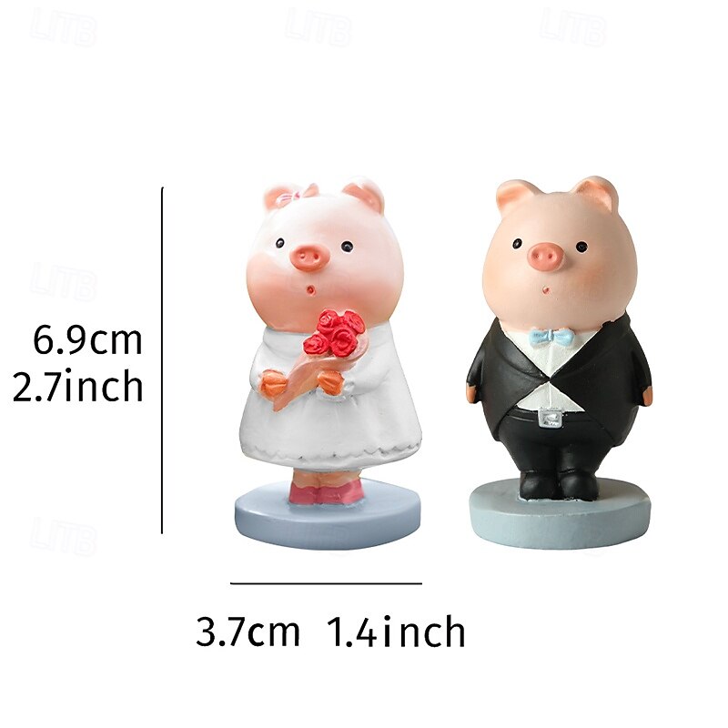 statua animale in miniatura a forma di maiale, decorazione da giardino in resina impermeabile dipinta a mano, piccola statuetta di maiale per casa, cortile, patio, bonsai, ornamento animale in del 2025 a $7.49 –P19