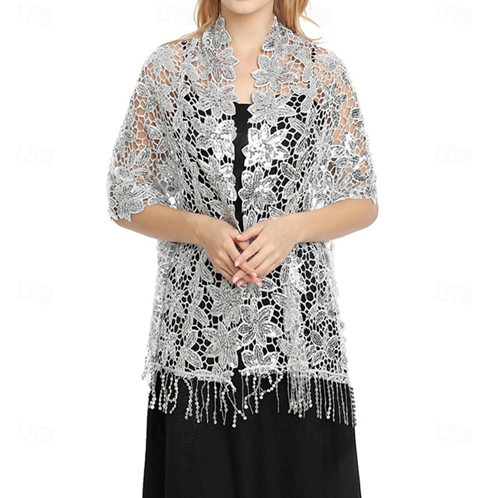 Écharpe Femme Élégant Sans manches Polyester Boléros de Mariage Avec Gland Pour Soirée Printemps & Été de 2025 ? $13.99 –P10