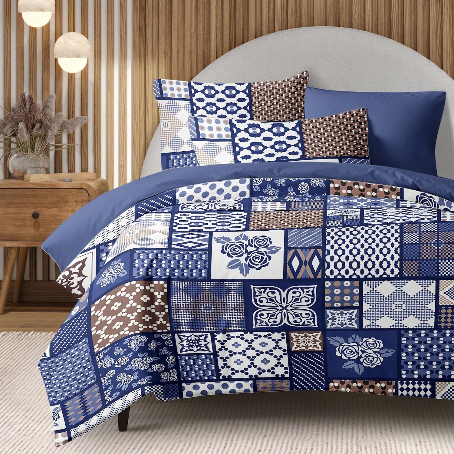 Housse de couette patchwork floral taille double ensemble de literie en coton ensembles de lit housse de couette couette douce légère avec 2 taies d'oreiller pour l'été le printemps de 2025 ? $60.99 –P4