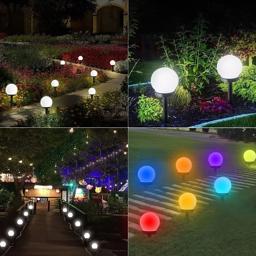3 יחידות led סולרי מסלול אורות כדור חיצוני עמיד למים אור דשא לד מתאים לגן פארק ותאורת מסלול חיצוני מנורת לילה סולארית 2025 - $21.99 –P8