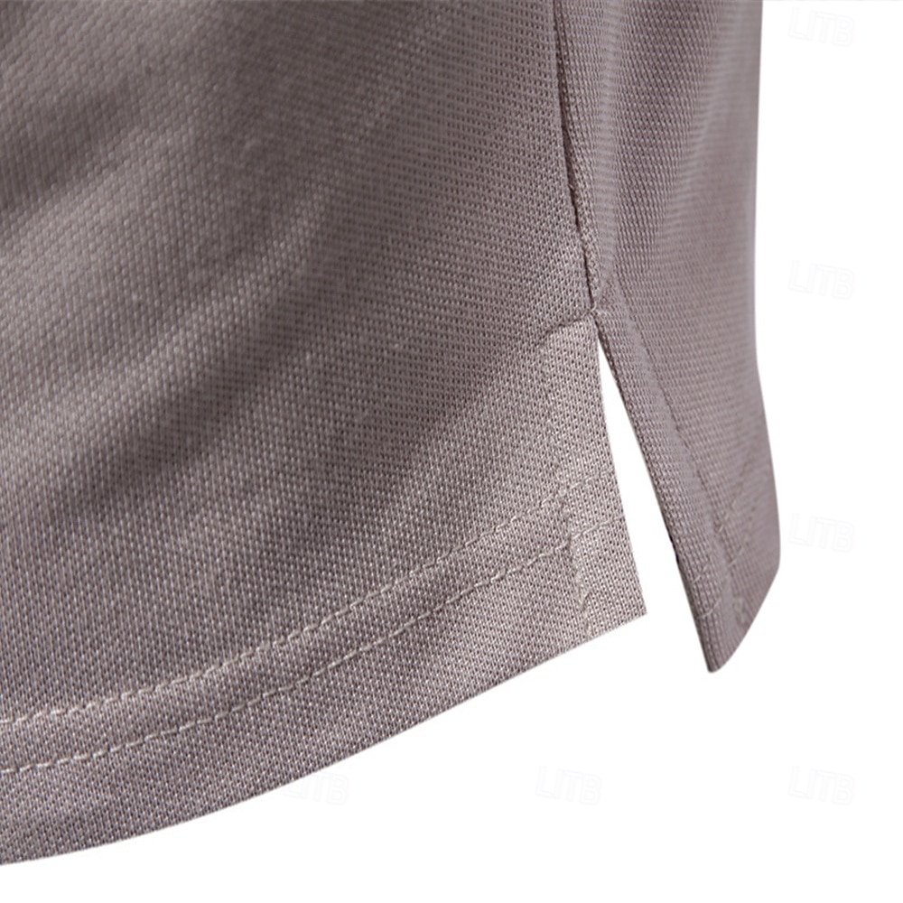Homens Pólo Polo de malha Formal Trabalho Aberto para a Lateral Manga Curta Floral Botões Estampado Primavera Azul denim Branco Azul Marinha Verde cáqui Azul Claro Pólo de 2026 por $25.99 –P23