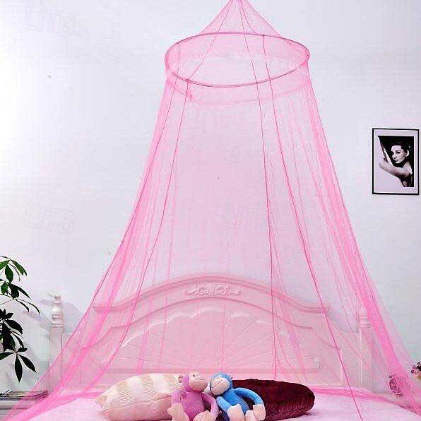Bett-Baldachin Baumwolle Loft solid Kinder zusammenklappbare runde Hoop durchsichtige Moskito-Netz Mädchen Bett-Baldachin 2025 - $13.99 –P2