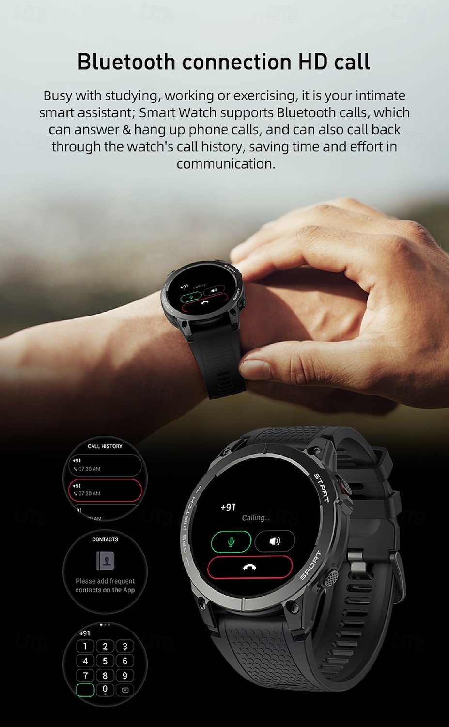 696 S53 Smart Watch Fitness Tracker ECG PPG Bluetooth Belherinnering Android iOS IP67 48mm 1,43 2025 - $99.99 –P8