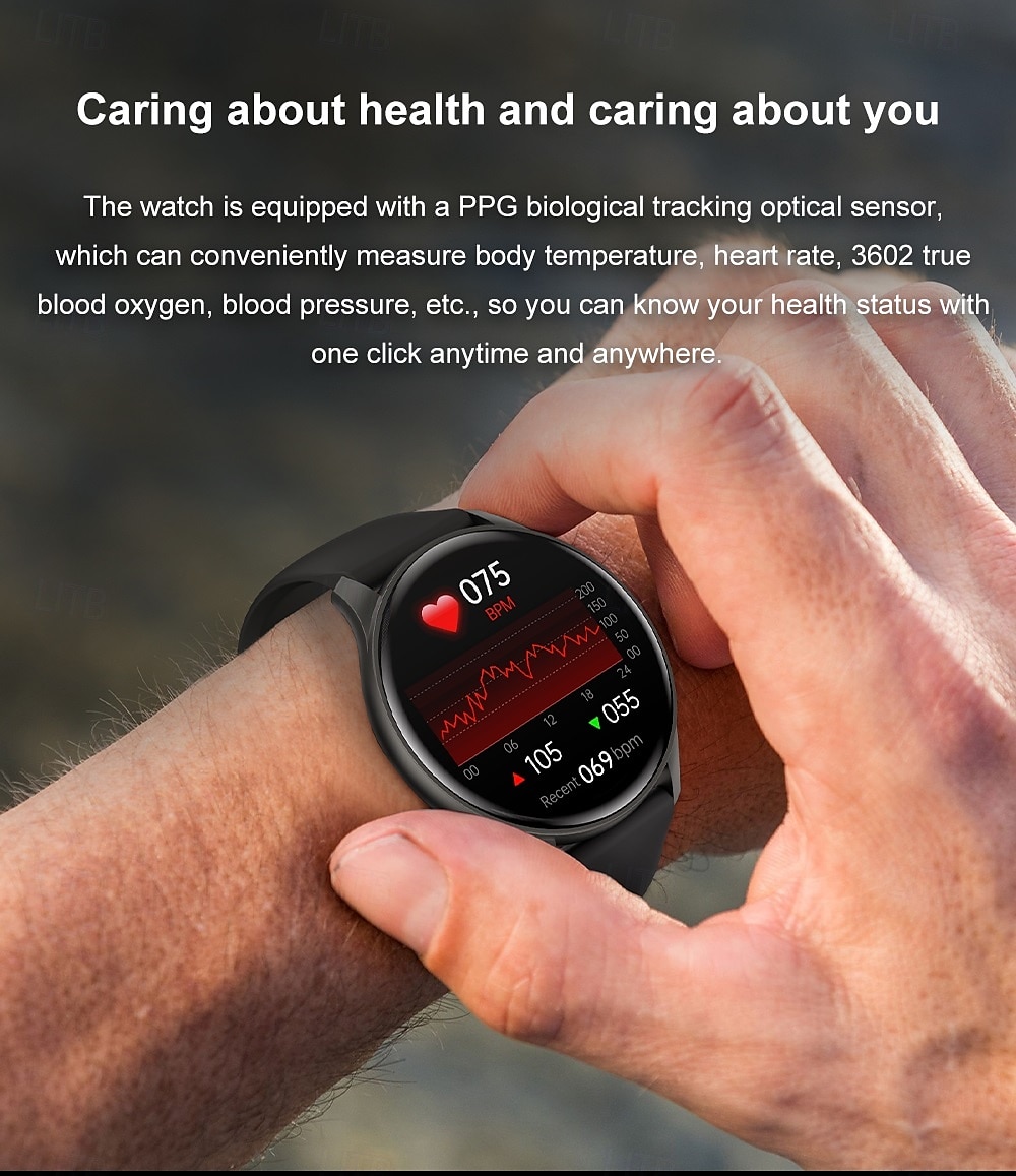 696 ZW60 Smart Watch Fitness Tracker ECG PPG Bluetooth Anropspåminnelse Android iOS IP67 44mm 1,43 2025 - $39.99 –P9