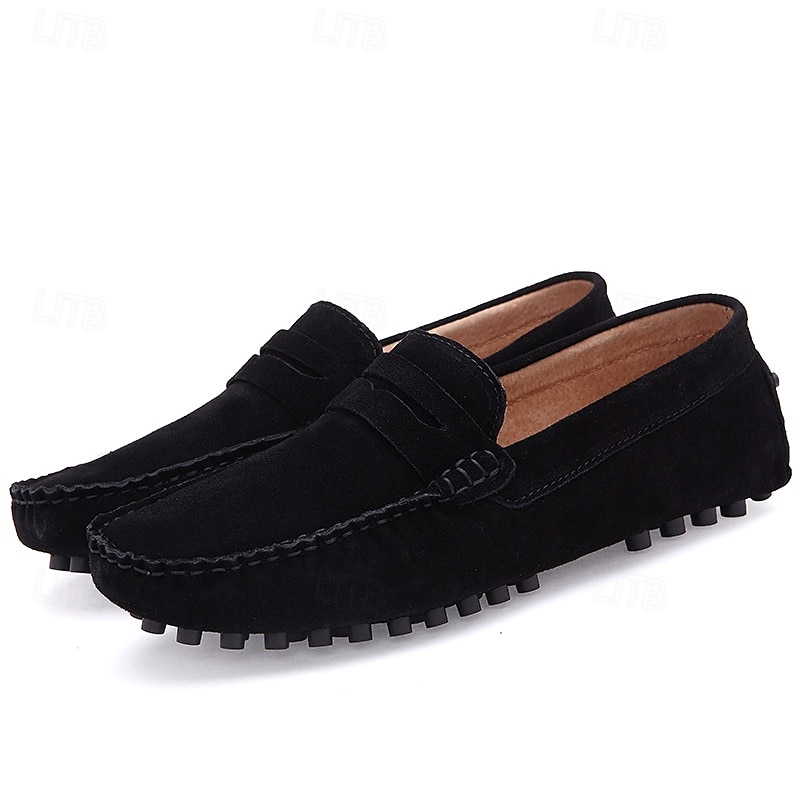 Penny loafers i brun mocka för män – avslappnade körskor med glidfri sula 2025 - $42.99 –P4