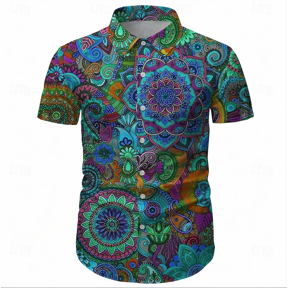 Retro 70. léta Tričko Aloha košile Hippie Disko Kašmírový vzor Geleneksel Pánské Plesová maškaráda Dovolená Párty Pride Parade Dospělé Tričko 2025 - $20.99 –P3
