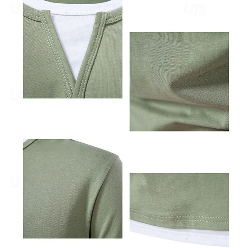 Men's T Shirt Tee Short Sleeve Shirt Tee Top Short Sleeve Crew Neck Summer Plain Fashion Designer Basic Patchwork Vacation Street Going out Black Light Green Dark Grey Top Tee for Men 2025 - $32.99 –P14