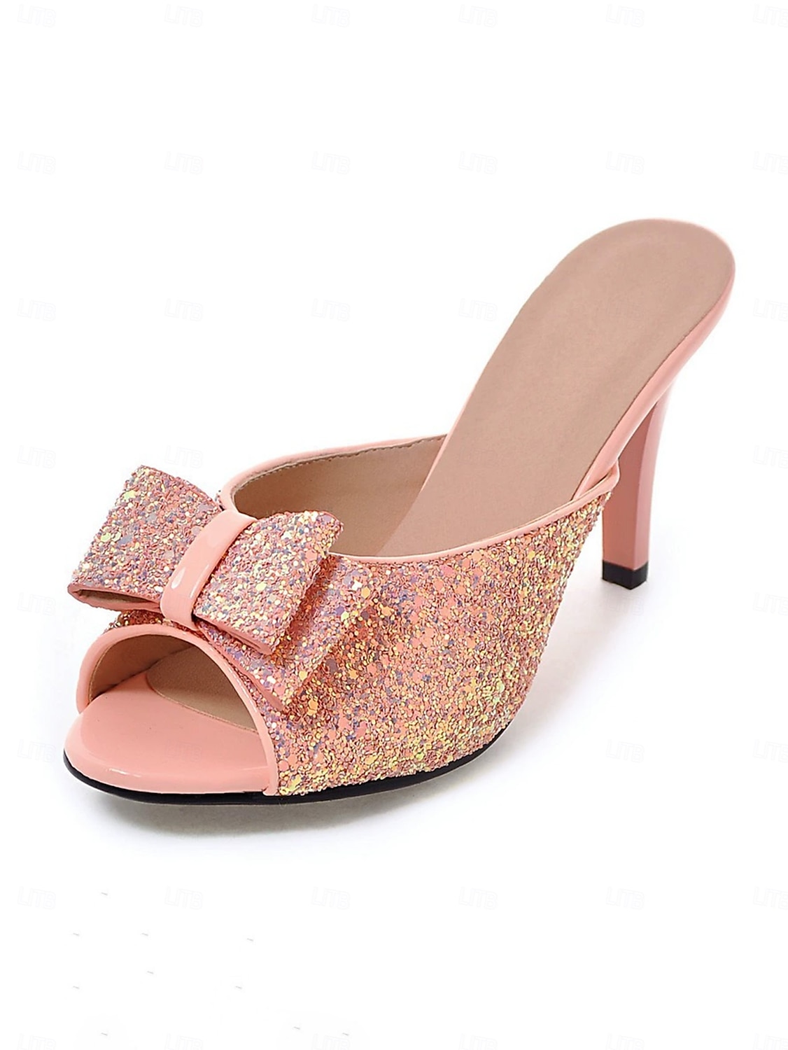 mulași stiletto cu fundă auriu cu sclipici pentru femei – pantofi de petrecere glamour și cină romantică 2025 - $42.99 –P7