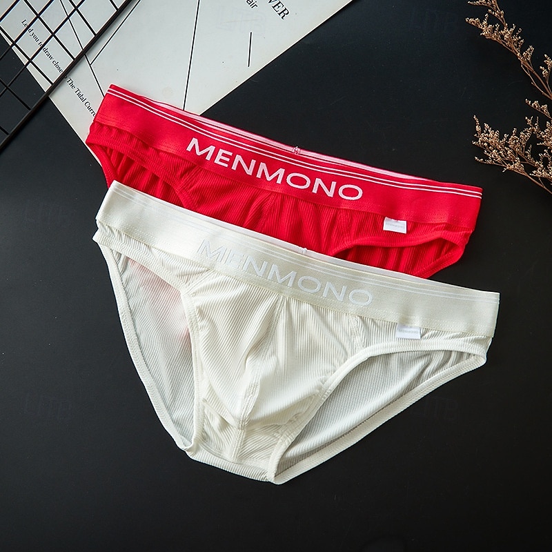 Hombre 1 pc Bragas básicas Slip Retazos Poliéster Transpirable Suave Cómodo Refranes y citas Tiro Medio Negro Blanco 2025 - $10.49 –P4