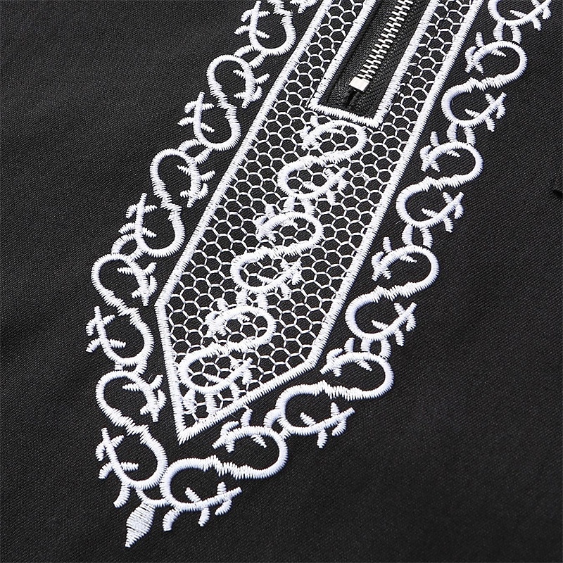 Pánské Společenské oblečení Noční košile Grafické tisky stylové Pohodlné Župany se střihem kimona Domů Denní Polyester Prodyšné Dlouhý rukáv Jaro Černá Bílá 2026 - $42.99 –P5