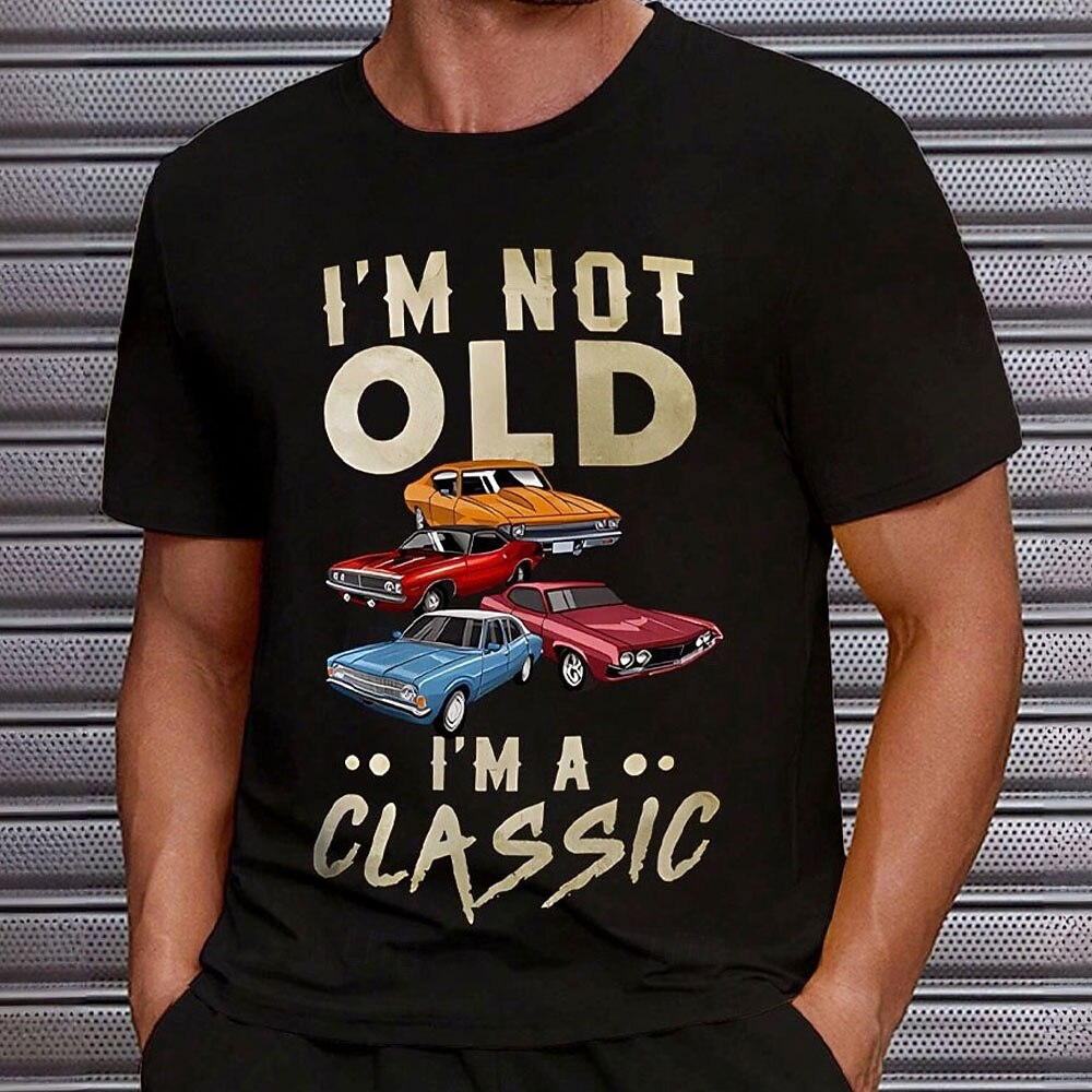 Herren Kurzarm Grafik T-Shirt "Ich bin nicht alt ich bin eine Klassiker" Auto Humor Tee Vintage Geburtstagsgeschenk 2026 - $9.49 –P1
