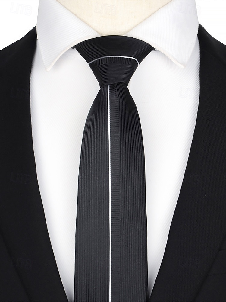 Cravate étroite de 6 cm pour homme - motif à rayures, fleurs, carreaux, élégante cravate en soie tissée pour les affaires, les mariages et les événements formels de 2025 ? $11.99 –P2