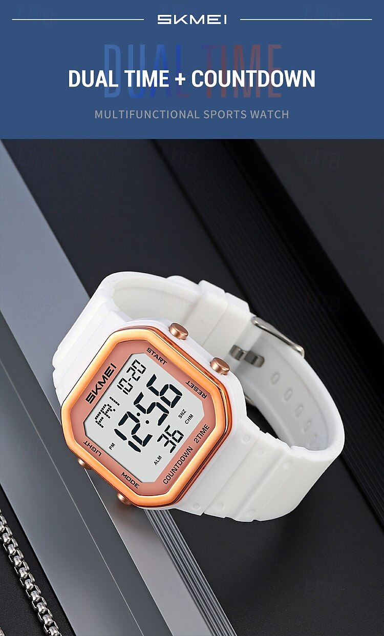 SKMEI Ins Wind Square Multi functional Waterproof Electronic Watch for Male and Female Students 2025 - $28.99 –P5