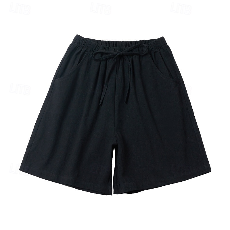 Per donna Finto cotone e lino Shorts Pantaloni Eleganti Pantaloncini Estivi Moda Corto Naturale Semplice Tasca Design con Coulisse Elastica All'aperto Confortevole All'aperto Vacanza Rosso Verde del 2026 a $11.49 –P6