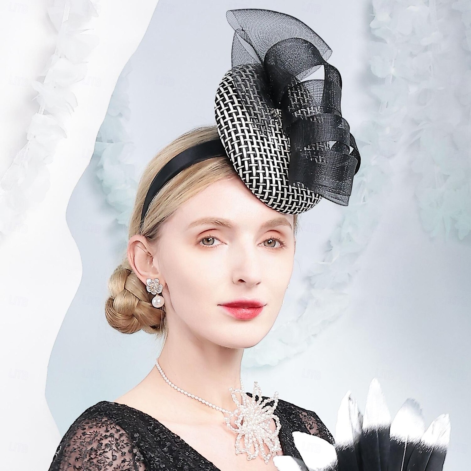 kalapok tüllszálas tányér / cloche kalap csészealj kalap pillbox sapka esküvői tea party elegáns esküvő szalagokkal fejdísz fejfedő 2025 - $37.99 –P3
