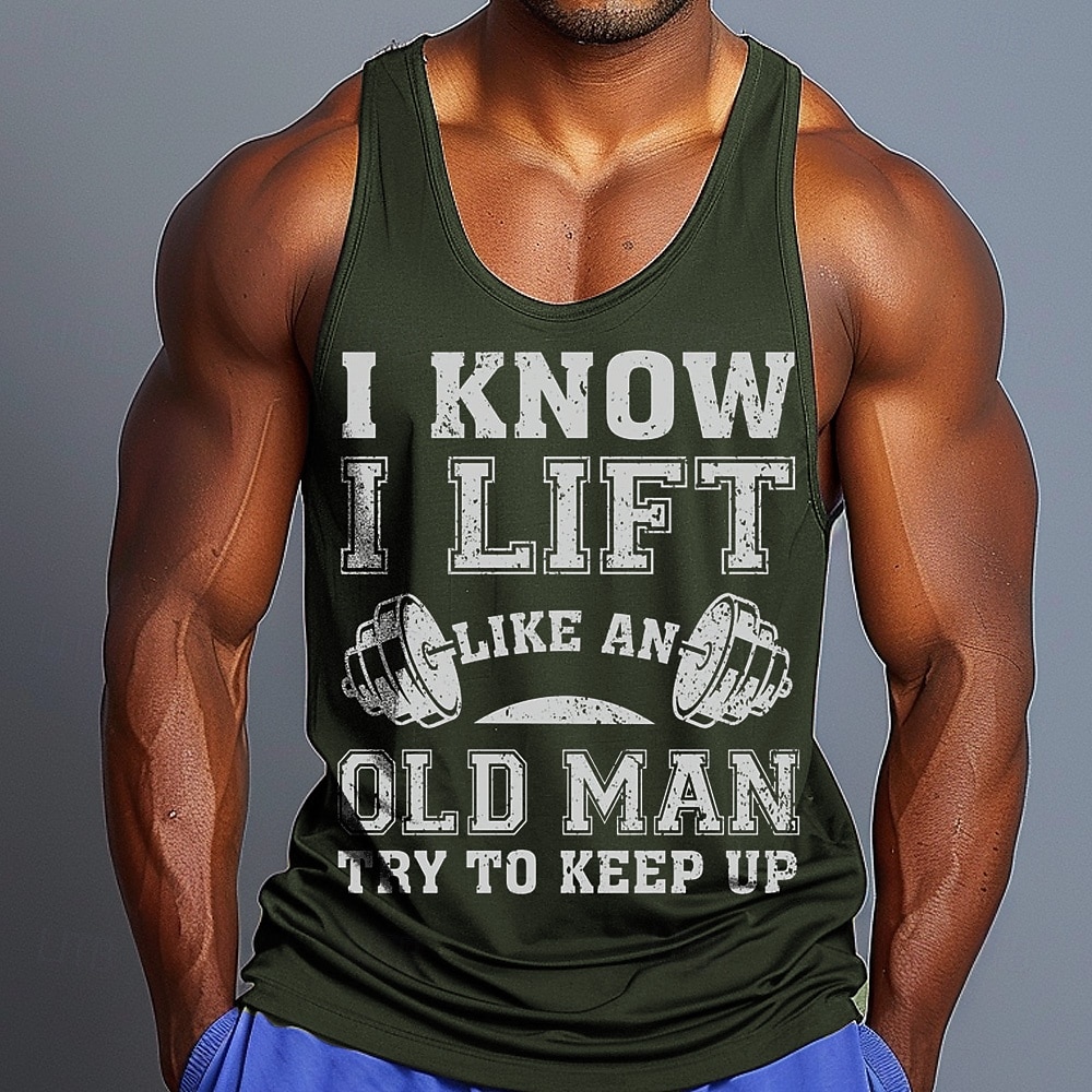 Per uomo Gergo divertente Maglietta smanicata Senza Maniche maglietta Stampa 3D Girocollo Camicia Sport Moda Quotidiano Palestra Escursionismo Rosso Blu Verde Estate Primavera Abbigliamento S M L XL del 2025 a $15.49 –P1