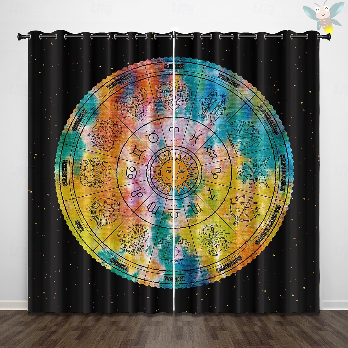 RETRO ABSTRAKTI MANDALA AURINKO JA KUU ISOLAHKOTOULOS ULKOBALCONI KESKUSTELUTILA OLOHUONE KOTIKORISTUS 2-KOSKETUS 3D DIGITAALINEN PRINTTAUS REIKÄTUNNUSVERHO 2025 - $30.99 –P5