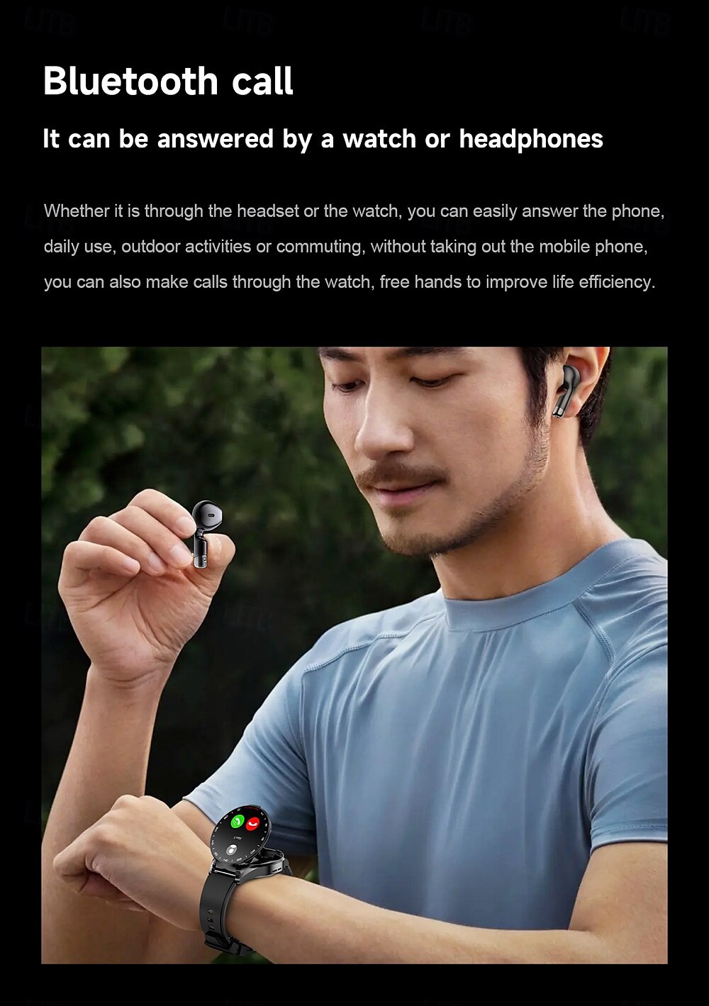 696 D9 Smart Watch 1.46 inch Smartwatch Fitness Running Watch Bluetooth Pedometer Call Reminder Sleep Tracker Compatible with Android iOS Men Hands-Free Calls Message Reminder Watches with Earbuds 2025 - $69.99 –P5