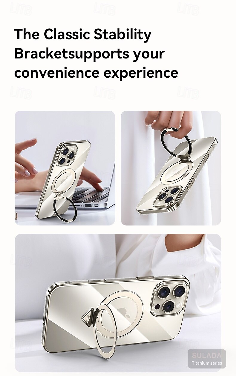 Phone Case For iPhone 17 Pro Max 17 Air 16 15 Pro Max Back Cover with Stand Holder Magnetic Support Wireless Charging Retro PC 2025 - $18.99 –P12