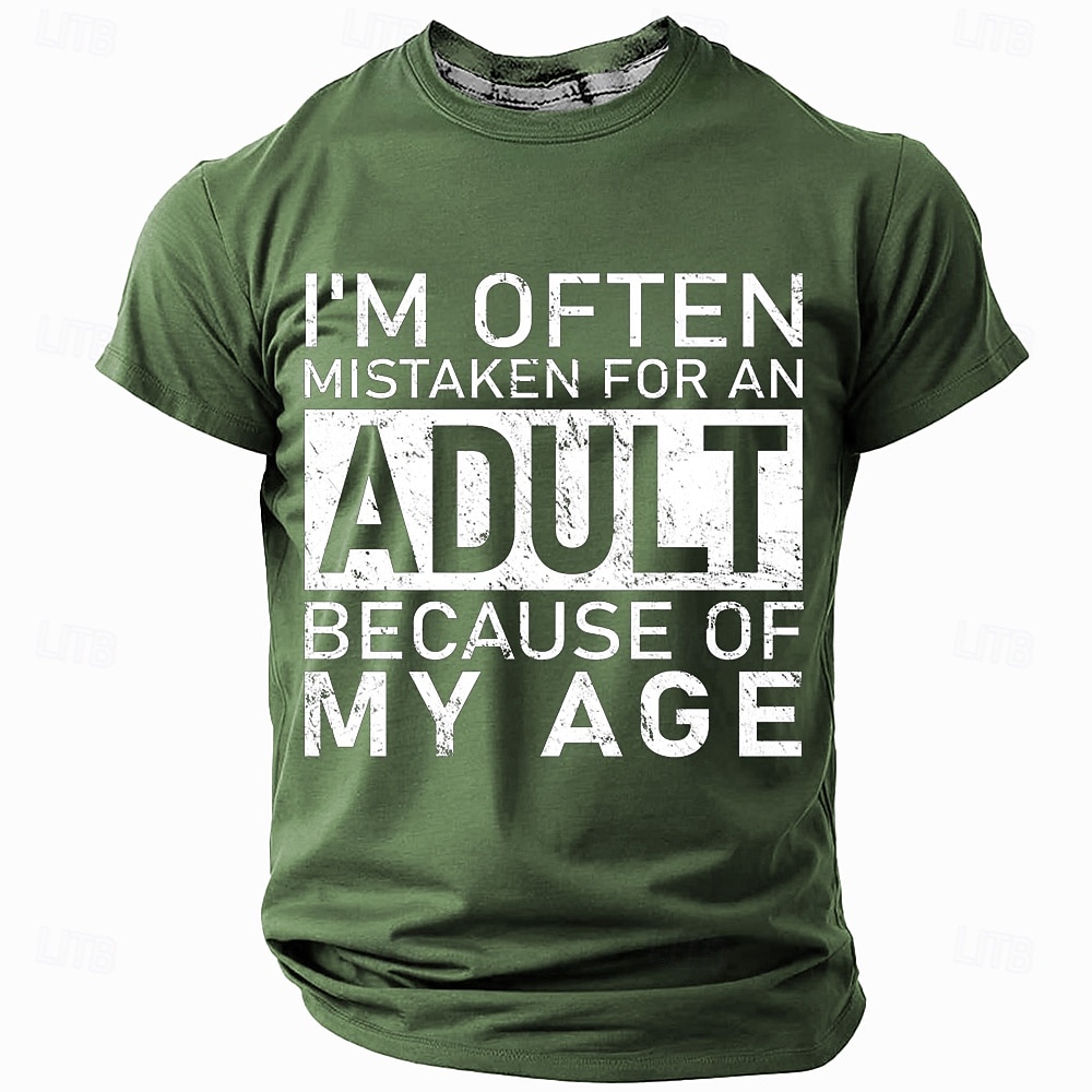 Men's Act My Age T Shirt Short Sleeve T shirt 3D Print Crew Neck Shirt Fashion Daily Street Daily Black Red Blue Summer Spring Clothing Apparel S M L XL XXL XXXL 4XL 2025 - $19.99 –P3