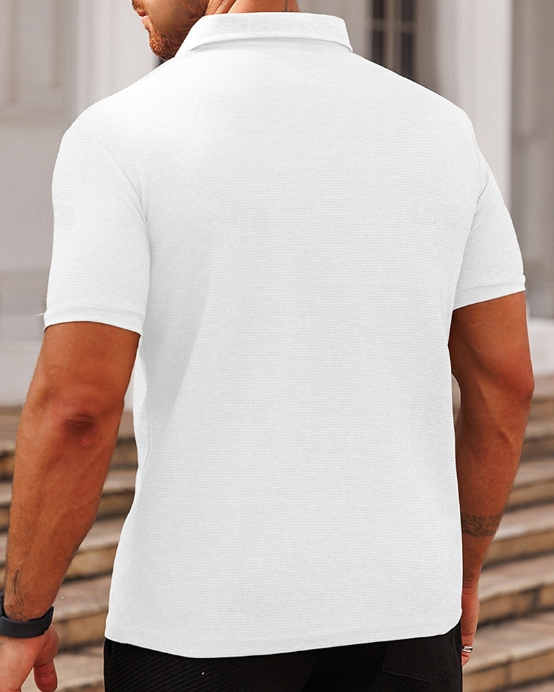 Herren Poloshirts zum Suchbegriff: "Waffel" Golfhemd Arbeit Casual Kargen Kurzarm Basic Modern Glatt Knopf Sommer Frühling Regular Fit Schwarz Weiß Gelb Rote Hellgrau Hellblau Poloshirts zum 2025 - $16.49 –P14