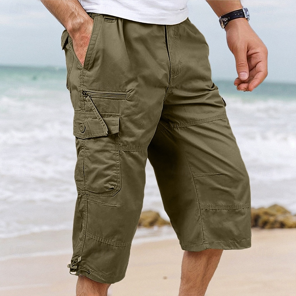 Per uomo Pantaloncini modello cargo Pantaloni modello Capri pantaloncini capri Maglia da escursione Vita elastica Multi tasca Con cintura Liscio Comfort Traspirante Polpaccio Giornaliero del 2025 a $22.99 –P5
