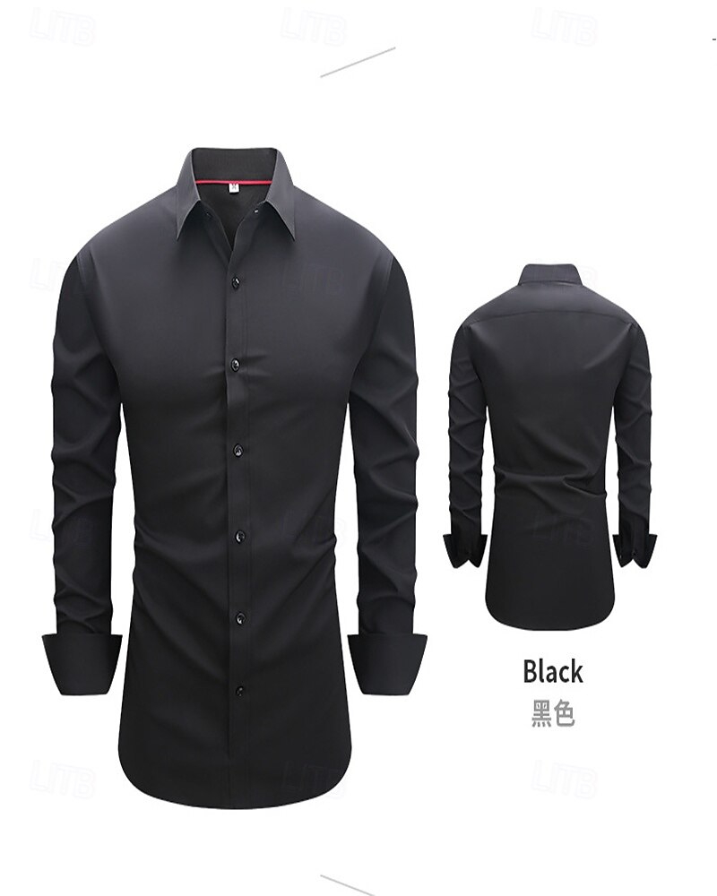 Men's Shirt Dress Shirt Button Up Shirt Solid / Plain Color Wedding Daily Black White Red Sky Blue Long Sleeve Turndown Spring &  Fall Clothing Apparel Patchwork 2025 - $27.99 –P2