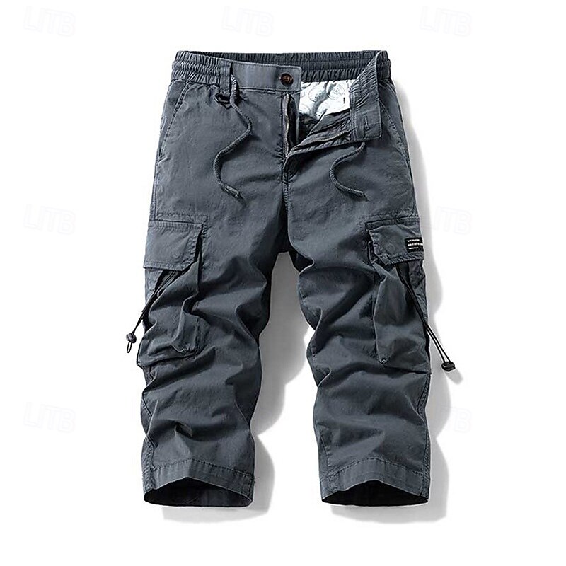 Per uomo Pantaloncini Cargo Capri Pantaloni capri Coulisse Elastico in vita Multi-tasche Semplice Comodità Indossabile Lunghezza al polpaccio All'aperto Sport Quotidiano Moda Casual Nero Cachi del 2025 a $36.99 –P8