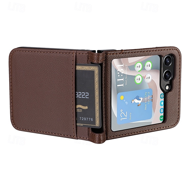 telefoon hoesje Voor Samsung Galaxy Z Flip 7 Z-flip 6 Z Flip 5 Z Flip 4 Achterkant Magnetisch Ondersteuning draadloos opladen Kaartsleuf Retro TPU PU-nahka 2025 - $15.99 –P14