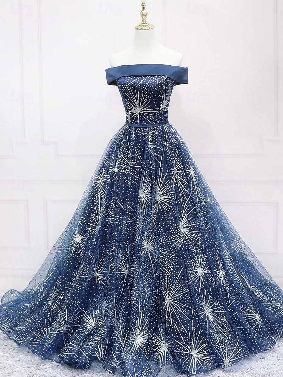 Rochie de bal A-Line Rochie de Quinceanera Elegantă Rochie pentru nuntă Invitat la nuntă Lungime până la podea Fără mâneci Pe umeri Poliester Fără spate cu pliseuri și paiete 2025 - $119.99 –P5