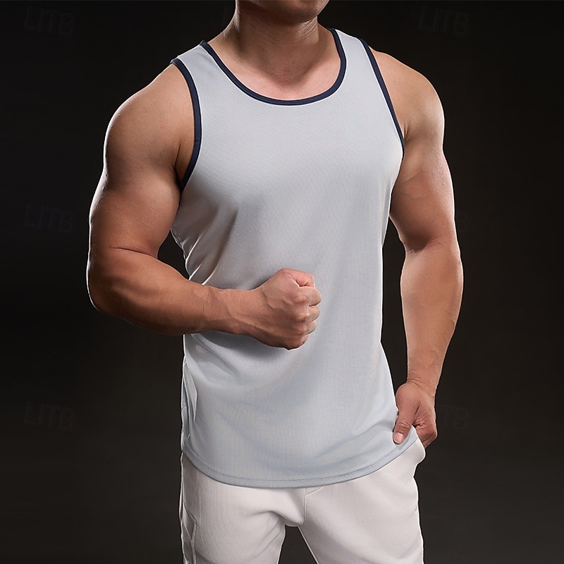 Herre Singleter Vest topp Underskjorte Ermeløs skjorte Ermeløs Crewneck Vår Fargeblokk Mote Designer Feriereise Gate Ut på byen Svart Hvit Gul Topp T-skjorte for menn 2025 - $13.49 –P9
