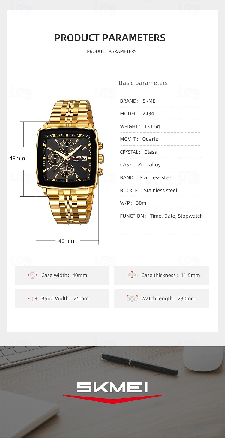 SKMEI Multi Functional Timing Business Men's Watch Waterproof Luminous Calendar Steel Strip Men's Watch 2025 - $39.99 –P17