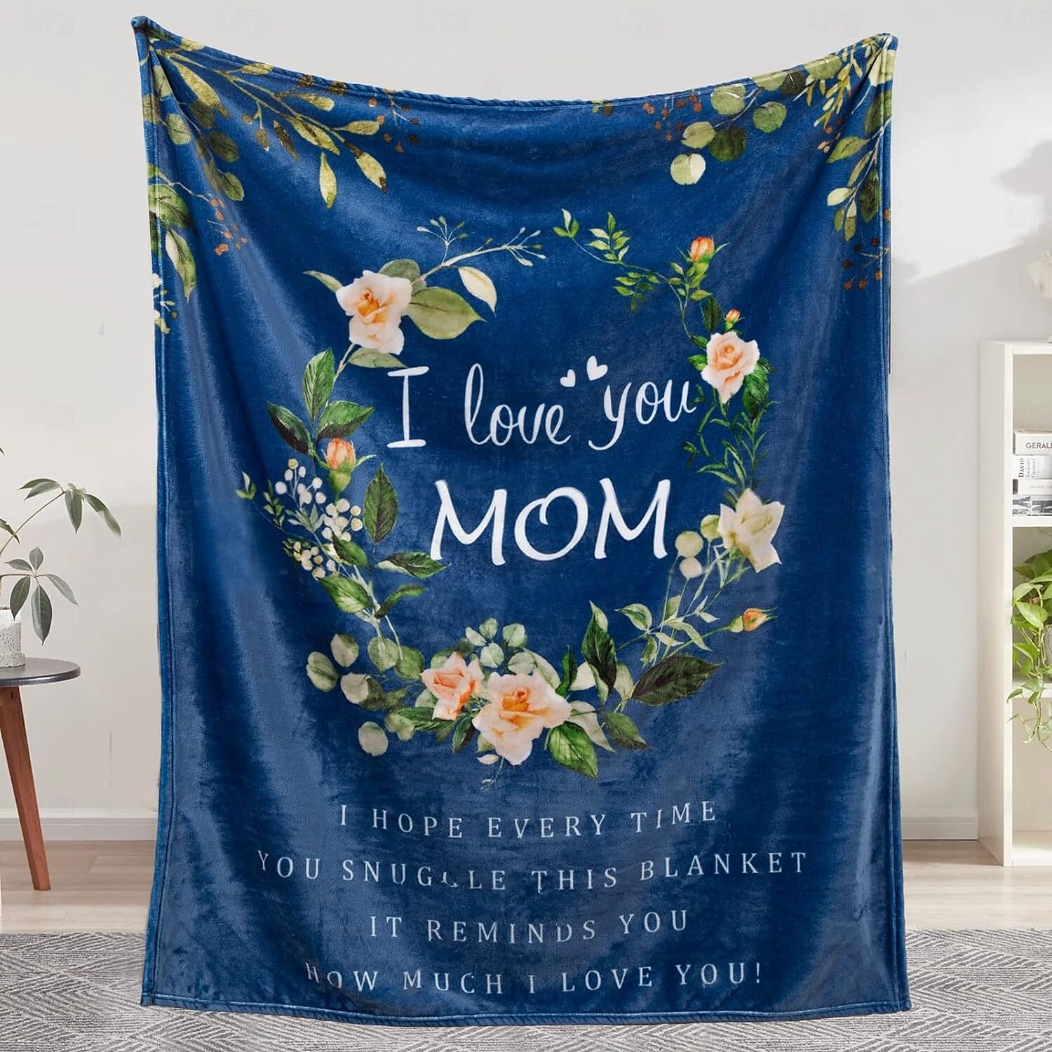 couverture fête des mères, une lettre à maman, cadeau fête des mères, couverture douce et confortable, cadeau parfait pour maman, motif floral ou cœur, chaud et confortable de 2025 ? $19.99 –P8
