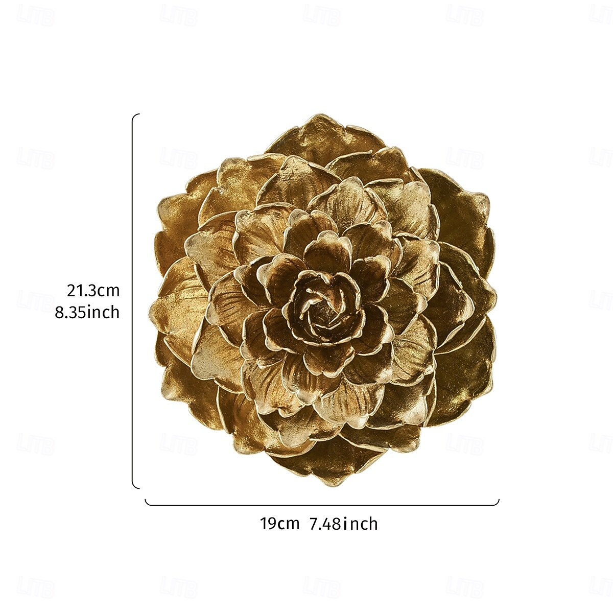 Decorazione da parete a forma di fiore a 8 strati, decorazione da parete in resina dorata vintage, ornamento artigianale fatto a mano per la decorazione di pareti di case e negozi del 2025 a $25.99 –P2
