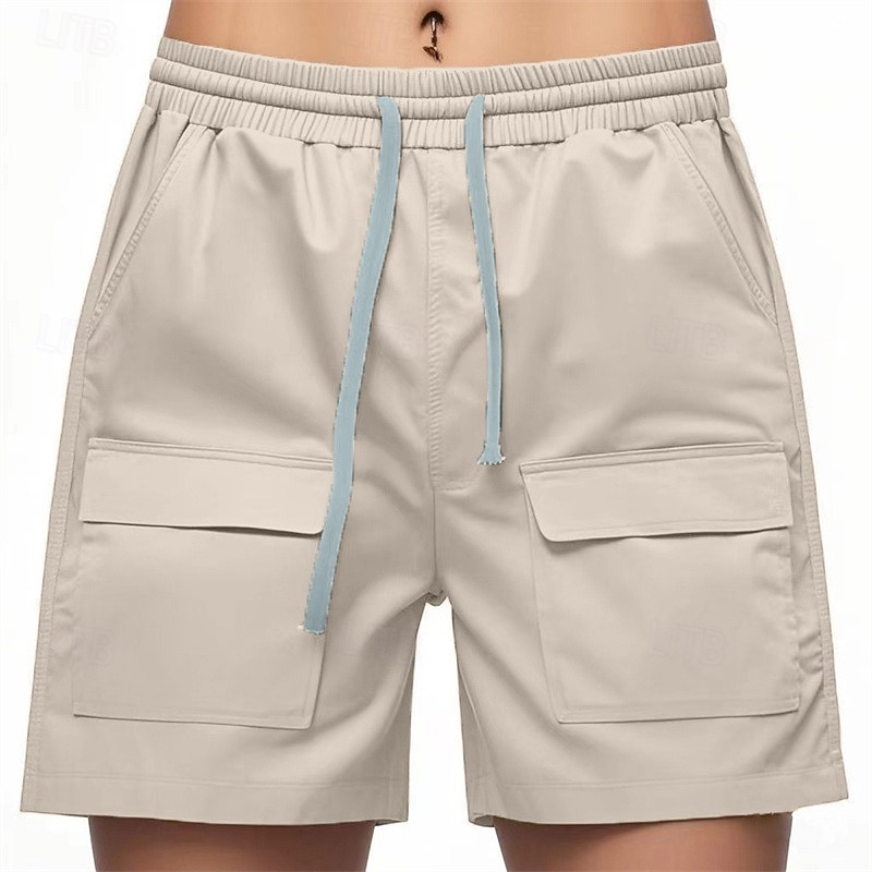 Homme Shorts cargo Shorts d'été Bermuda Short décontracté Cordon de serrage Multi-poches Jambe Droite Uni Respirant Évacuation de l'Humidité Longueur Genou Extérieur Occasionnel Course Mode Streetwear de 2025 ? $21.99 –P1