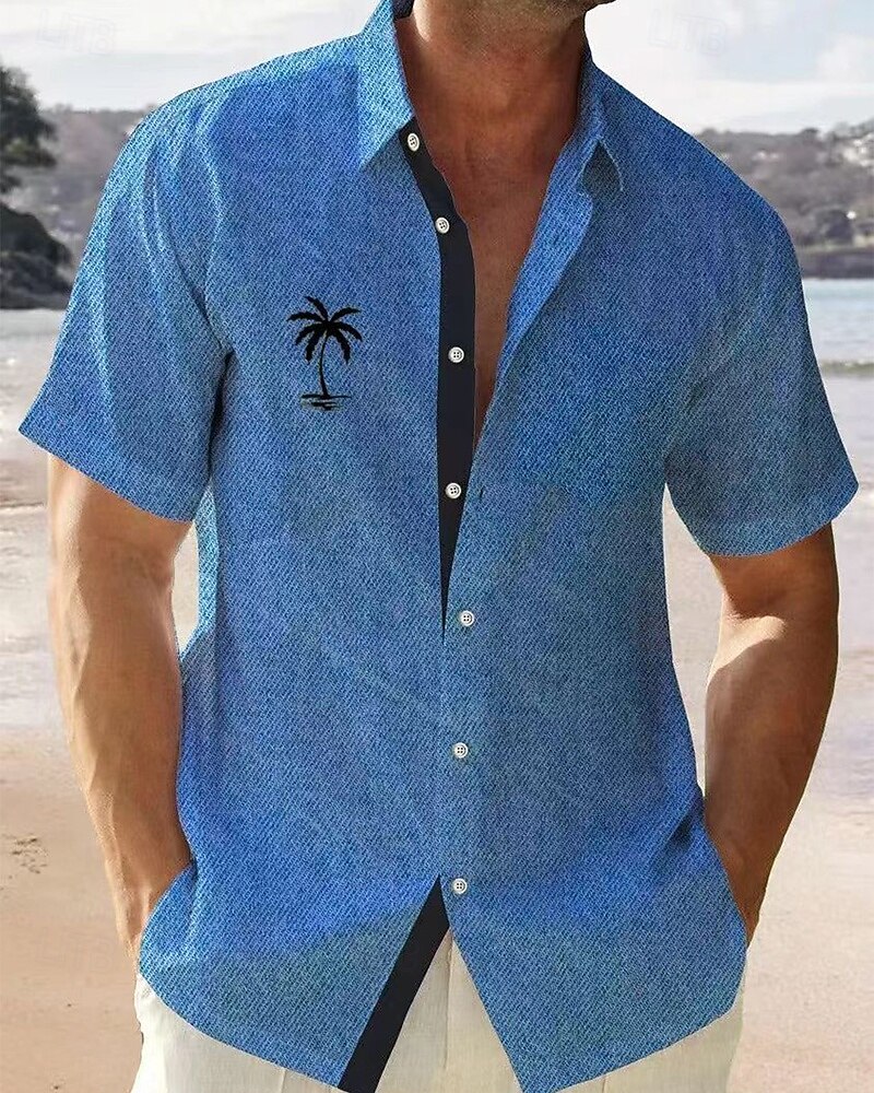 Per uomo Camicia Camicia minimalista Aloha Camicia Estiva Camicia casual Camicia da Spiaggia Camicia con Bottoni Bianco Blu Manica Corta Grafico Colletto a Camicia Vacanza Camicia hawaiana del 2025 a $23.99 –P1