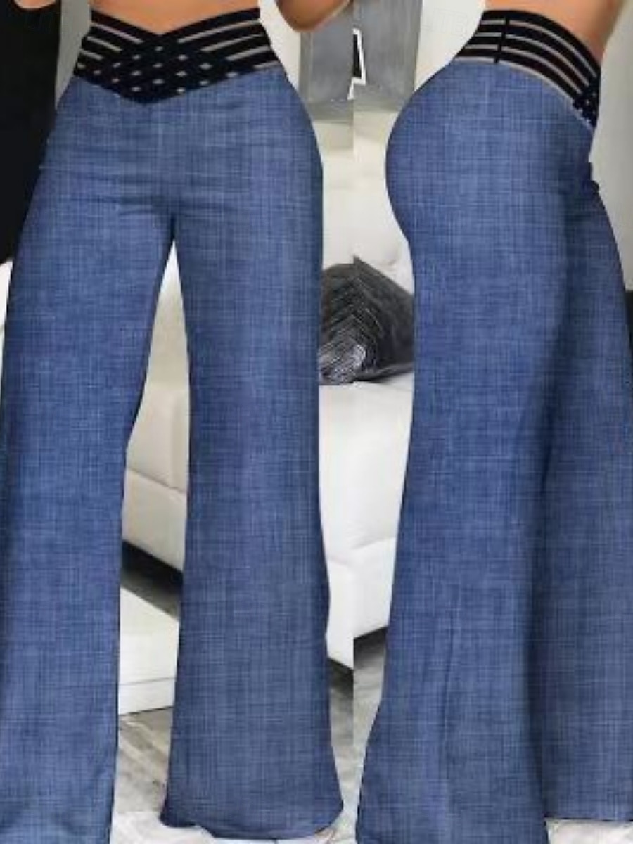 Pantaloni Chino Larghi da Donna Pantaloni Baggy Moda Streetwear Lunghezza Completa Alta Vita Semplice Elasticizzati Comodi Soffici Confortevoli Micro-elastici all'Aperto Strada Nera Bianca Blu Fucsia del 2025 a $17.99 –P8