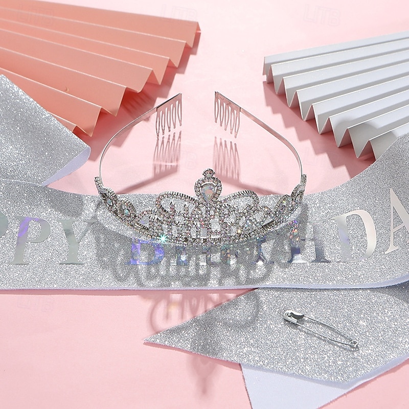 Birthday Party Girl and Women Elegant Decorations 2-Piece Set Headband and Sash with 'Happy Birthday' - Available in Multiple Color Combo 2025 - $10.99 –P1