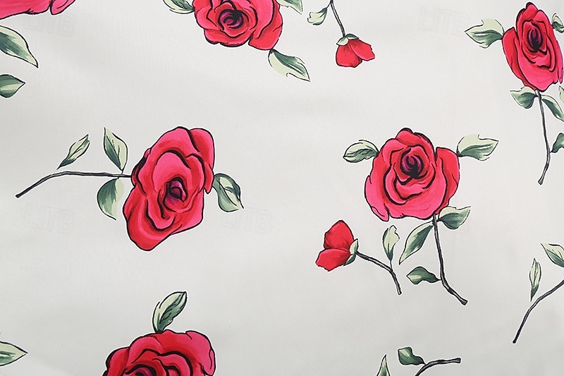 Lata 50. Retro / vintage Rockabilly Do kolan Sukienka kopertowa Sukienka huśtawka Rozkloszowana sukienka Normalny Krótki kimonowy Kwiaty Obcisła i rozszerzona Huśtawka wisząca W serek Strój na bal 2026 - $32.99 –P1