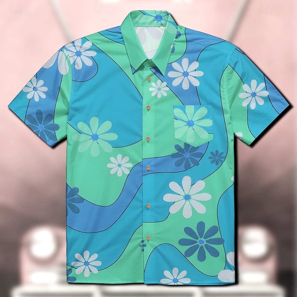 Retro 70. léta Tričko Aloha košile Hippie Disko Květinový Maškarní kostým Pánské Plesová maškaráda Dovolená Párty Pride Parade Dospělé Tričko 2025 - $20.99 –P4