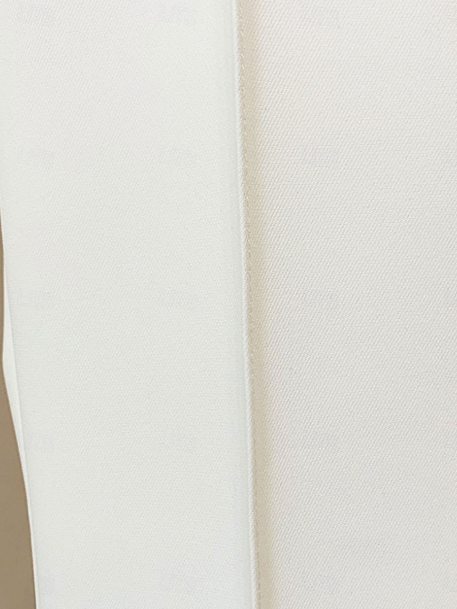 Pantalonpak Moeder van de Bruid Elegante Simpele Overhemdkraag Vloerlengte Katoenmix Lange Mouw met Effen Kleur 2025 - $139.99 –P4
