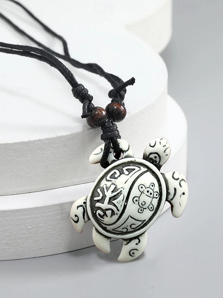 "Collier pendentif tortue de mer tribal pour homme - chaîne en cuir vintage fabriquée à la main, bijoux de style surf bohème pour la plage, les vacances et les vêtements décontractés" de 2025 ? $4.99 –P7
