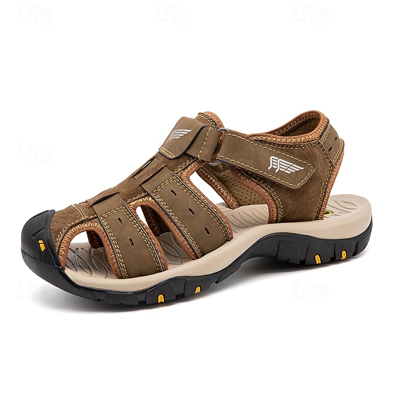 Sandalias deportivas multitirantes verdes y marrones para hombre con velcro ajustable y suela antideslizante para aventuras al aire libre 2026 - $46.99 –P1