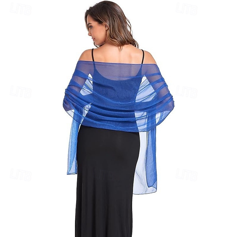 Damesomslag Elegant Mouwloos Polyester Bruiloftsomslagen Met Pure Kleur Voor Feest Lente zomer 2025 - $7.99 –P18