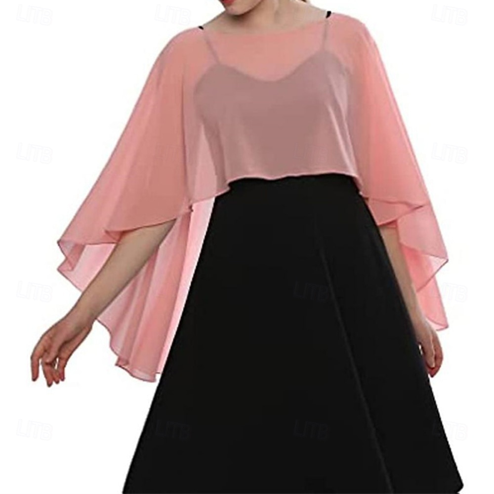 Écharpe Femme Élégant Sans manches Chiffon Boléros de Mariage Avec Couleur unie Pour Soirée Printemps & Été de 2025 ? $15.99 –P4