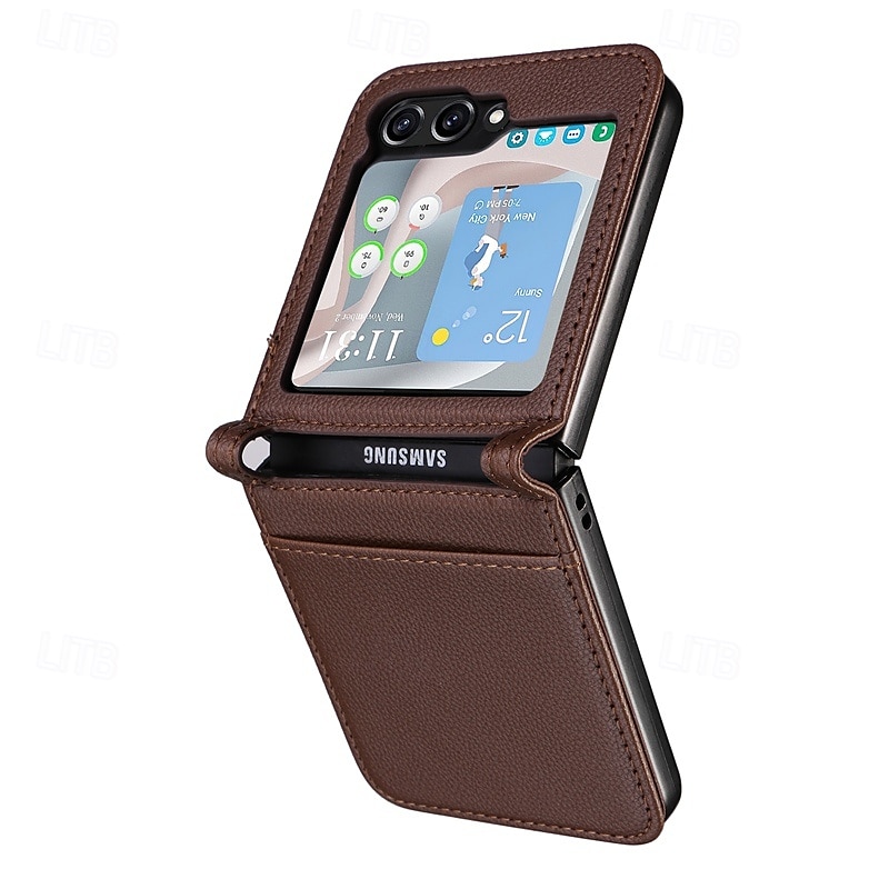 telefoon hoesje Voor Samsung Galaxy Z Flip 7 Z-flip 6 Z Flip 5 Z Flip 4 Achterkant Magnetisch Ondersteuning draadloos opladen Kaartsleuf Retro TPU PU-nahka 2025 - $15.99 –P13