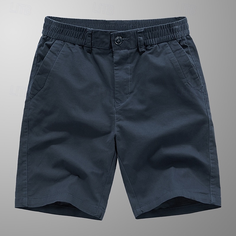 Men's Dress Shorts Work Shorts Golf Shorts Pocket Plain Comfort Breathable Knee Length Outdoor Business Sports Casual Black Blue 2026 - $32.99 –P2